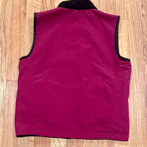 Nike REVERSIBLE Vest Maroon Crimson Black Nylon Fleece W/Pockets - Picture 6 of 7